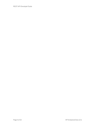 HP EnterpriseView (2.0)Page 4 of 34
REST API Developer Guide
 