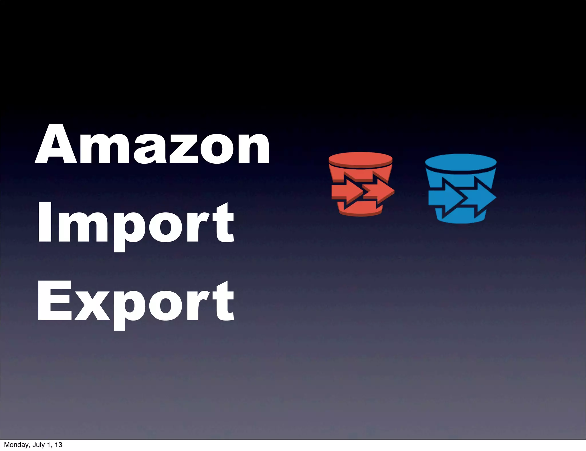 Amazon
Import
Export
Monday, July 1, 13
 