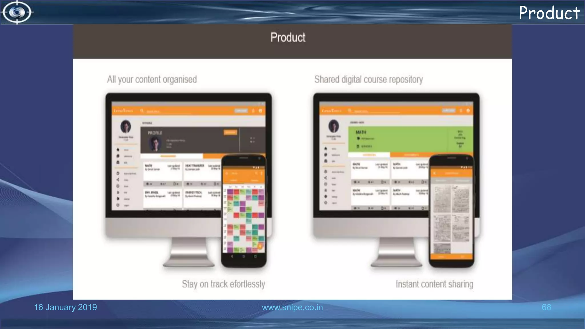 16 January 2019 www.snipe.co.in 68
Product
 