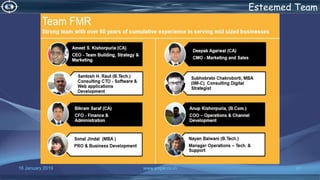 16 January 2019 www.snipe.co.in 61
Esteemed Team
 