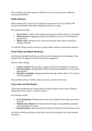 Entertainment Events Management: Strategies for Successful Execution | PDF