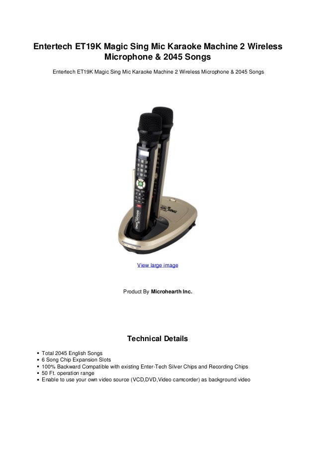 easy Entertech et19 k magic sing mic karaoke machine 2 wireless micro…
