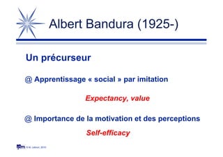 © M. Lebrun, 2010
Un précurseur
@ Apprentissage « social » par imitation
@ Importance de la motivation et des perceptions
...