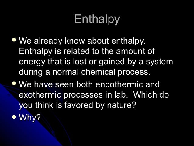 entropy vs enthalpy entropy vs enthalpy