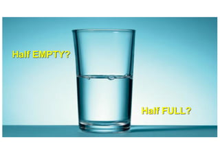 Half EMPTY?
Half FULL?
 