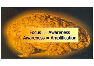 Focus = Awareness
Awareness = Amplification
 