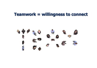 Teamwork = willingness to connect
 
