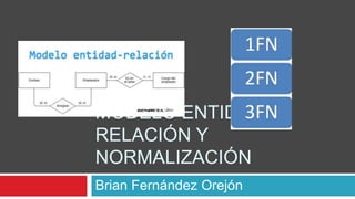 MODELO ENTIDAD-
RELACIÓN Y
NORMALIZACIÓN
Brian Fernández Orejón
 