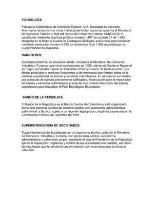 Entidades de comercio exterior