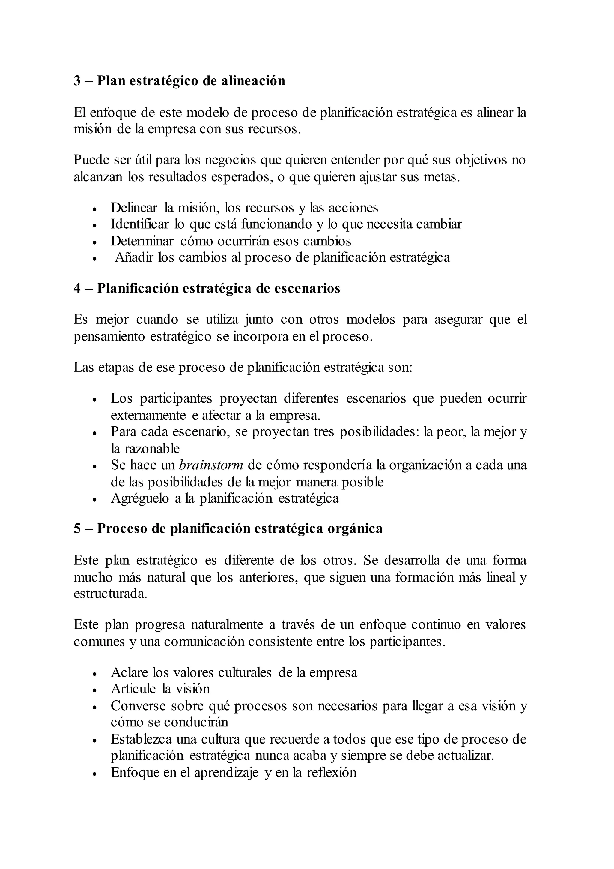 Entienda todas las etapas del proceso de planificación estratégica | PDF