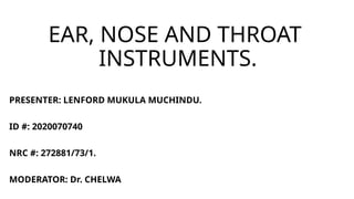 Comprehensive Overview of Ear, Nose, and Throat Surgical Instruments | PPTX