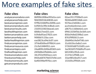 June 2018 / Page 8
marketing.science
consulting group, inc.
linkedin.com/in/augustinefou
More examples of fake sites
analy...