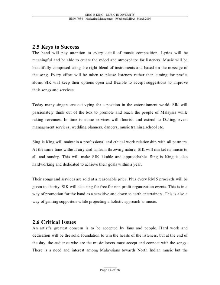 Independent Record Label Business Plan Template