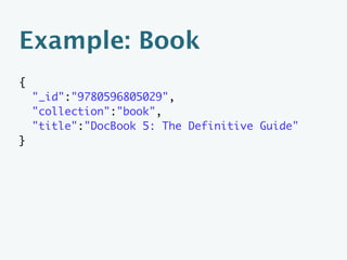 Map Function
function(doc) {
  if ("book" == doc.collection) {
    emit([doc._id, 0], doc.title);
  }
  if ("book-author" == doc.collection) {
    emit([doc.book, 1], {"_id":doc.author});
  }
}
 