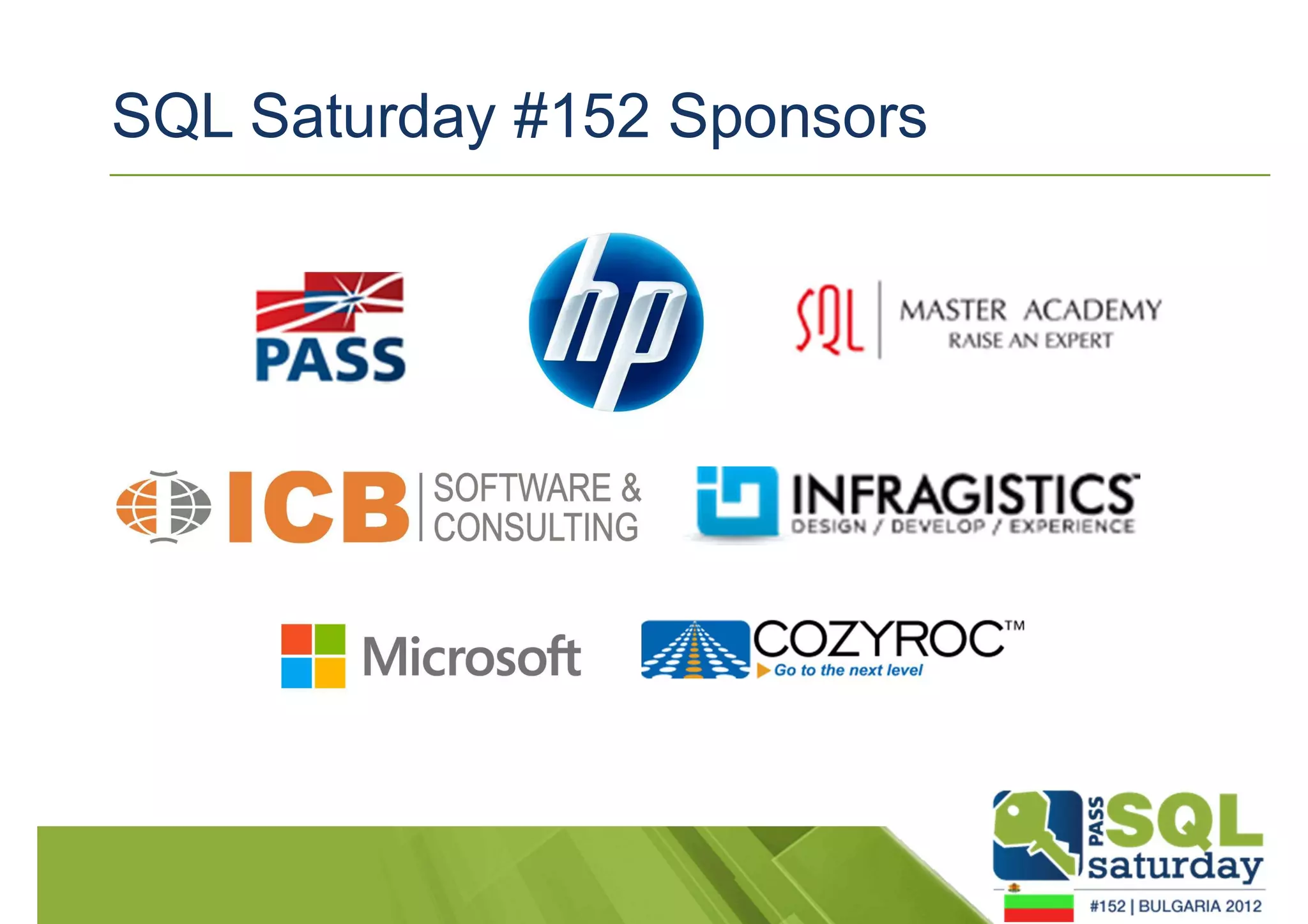 SQL Saturday #152 Sponsors 
