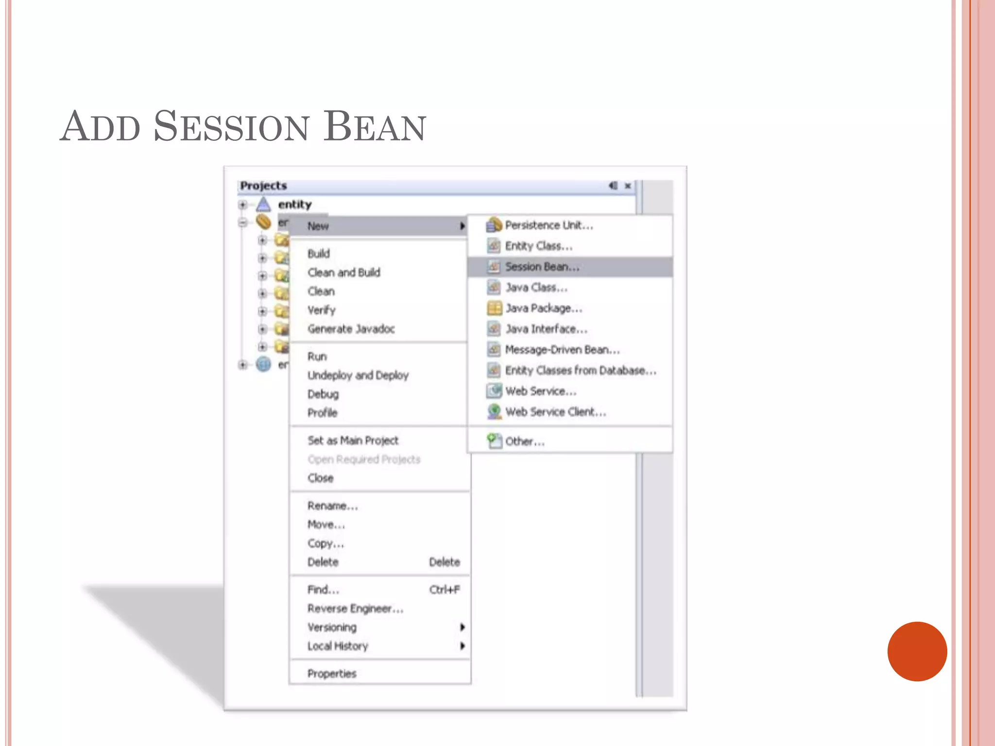 ADD SESSION BEAN
 