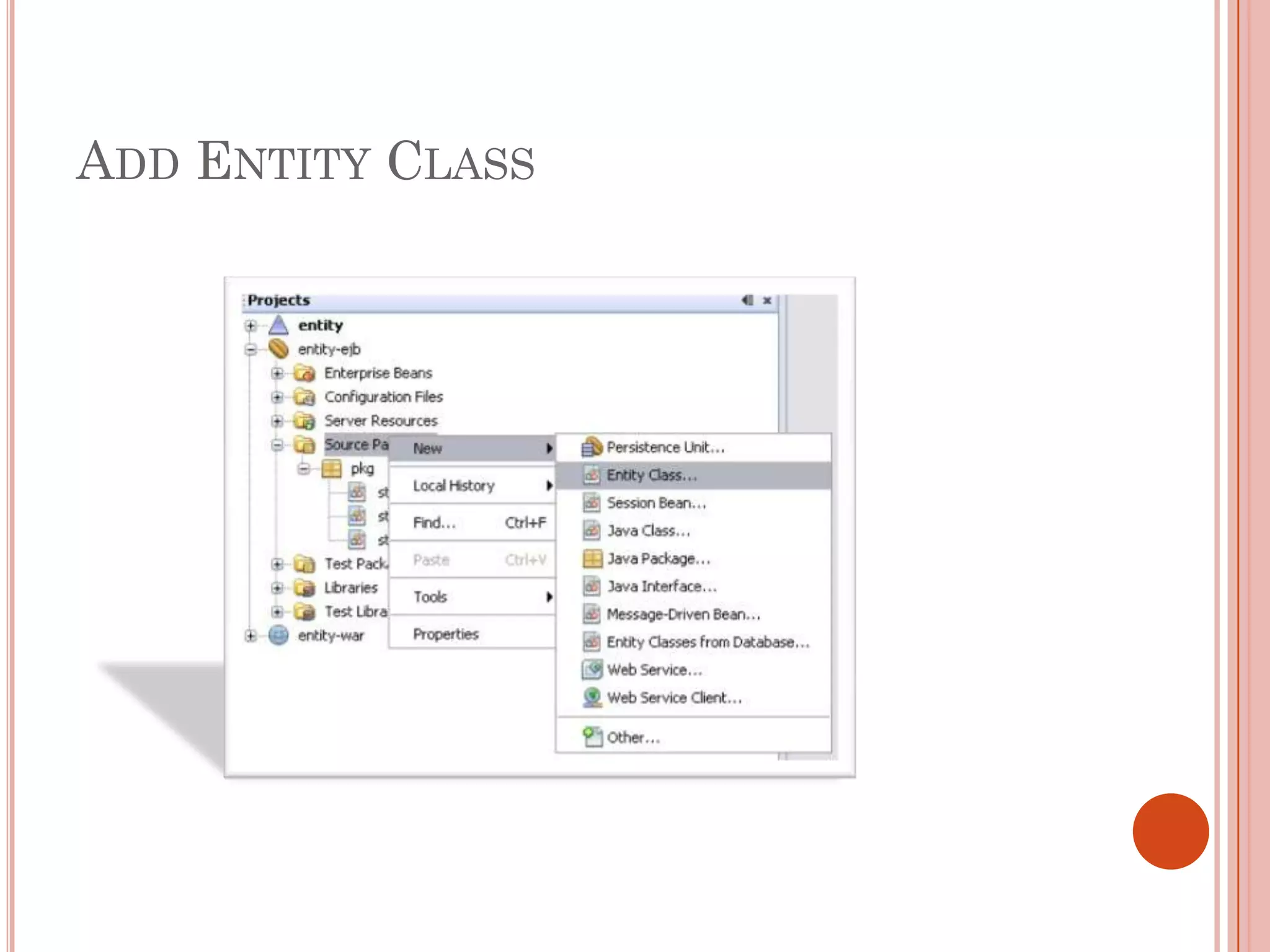 ADD ENTITY CLASS
 