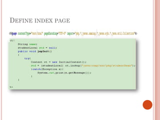 DEFINE INDEX PAGE
 