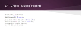 EF - Create - Multiple Records
 