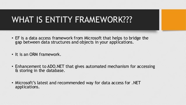 what is entity framework