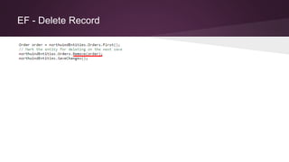 EF - Delete Record
 