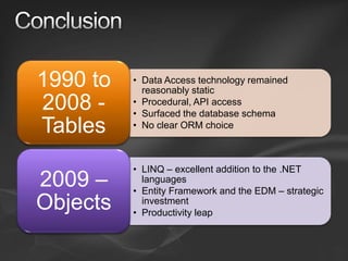 Entity Framework v1 and v2