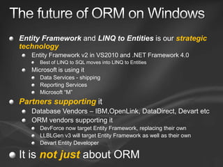 Entity Framework v1 and v2