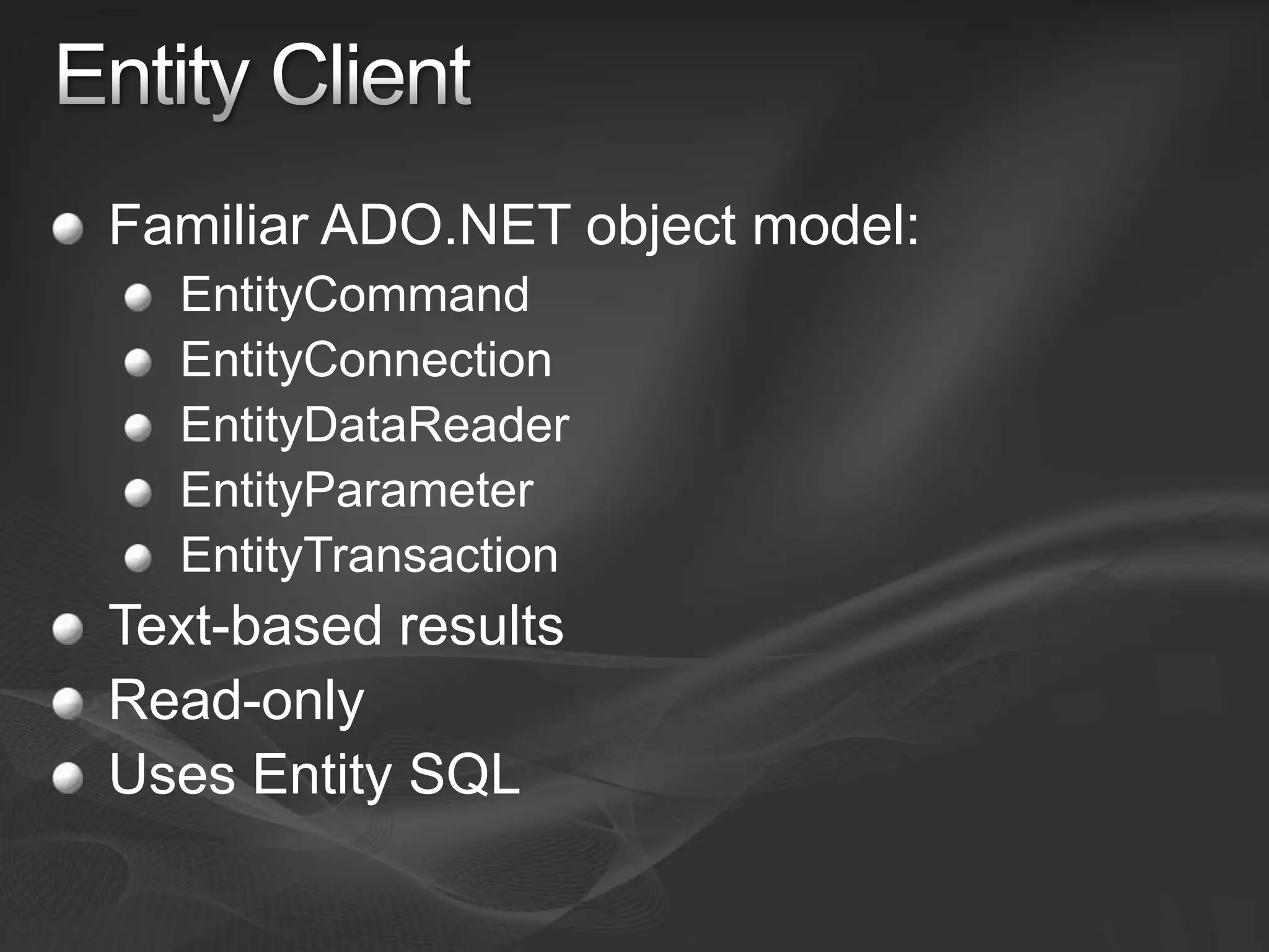 Entity Framework V1 and V2