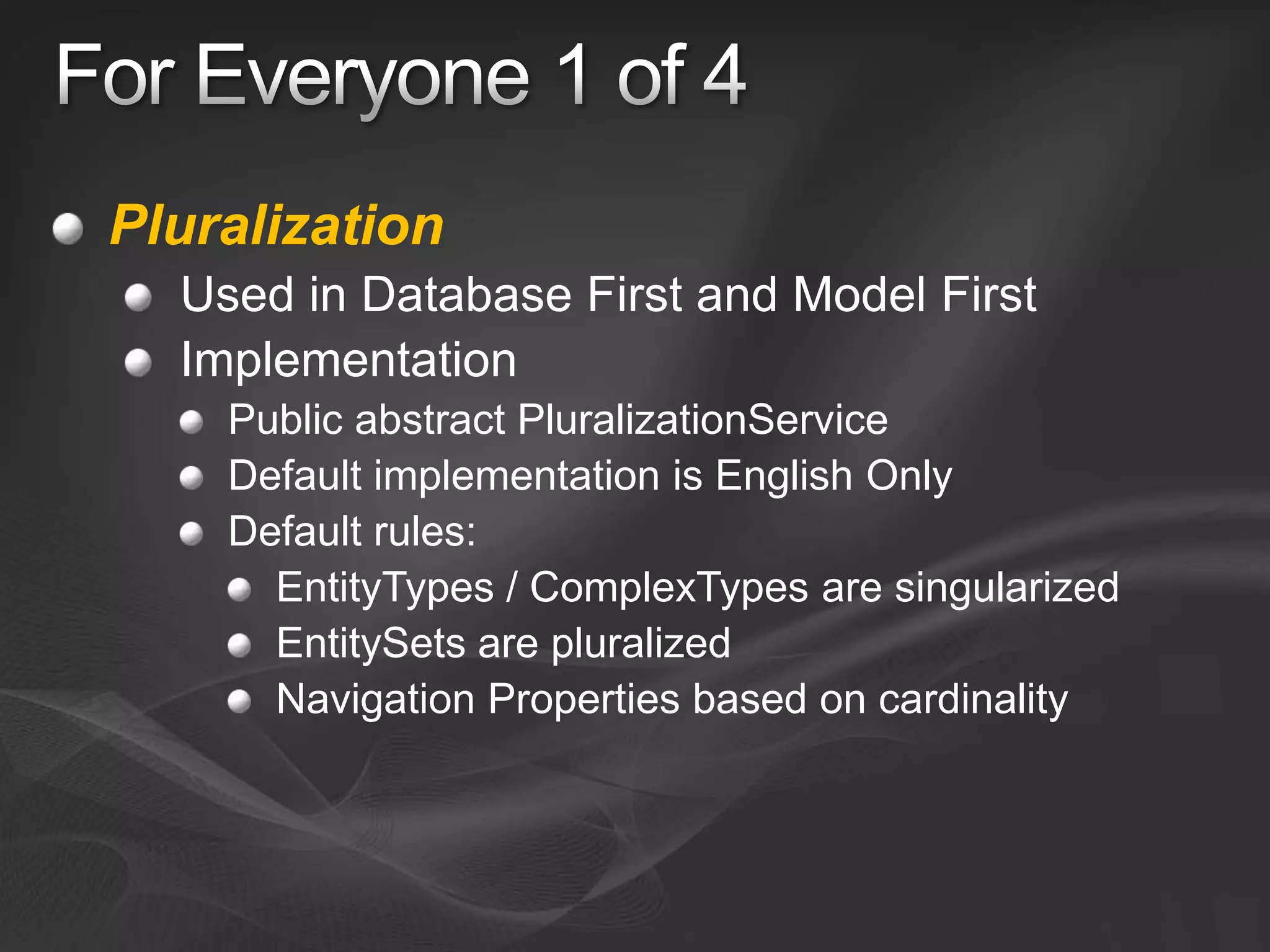 Entity Framework V1 and V2