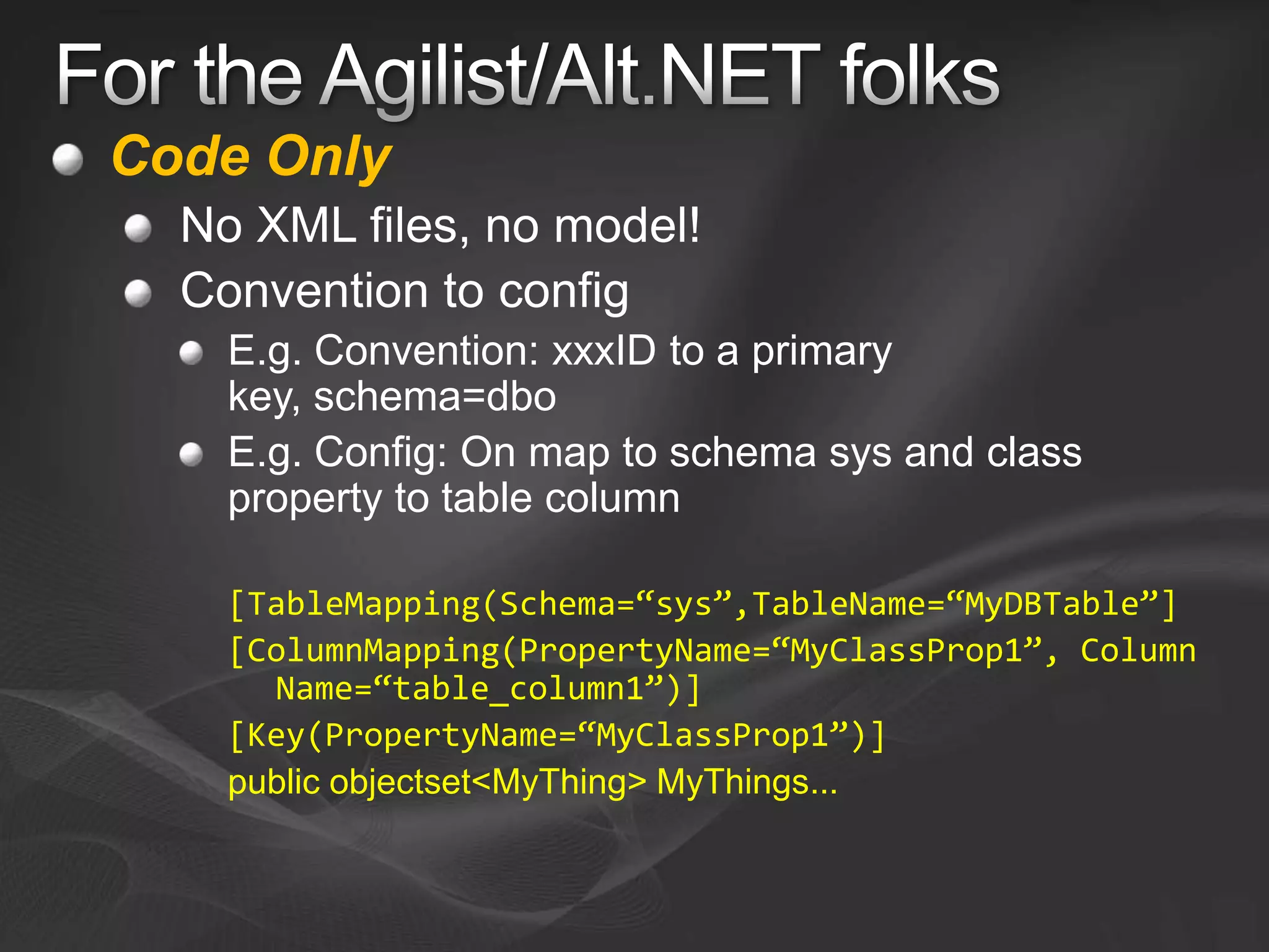 Entity Framework V1 and V2