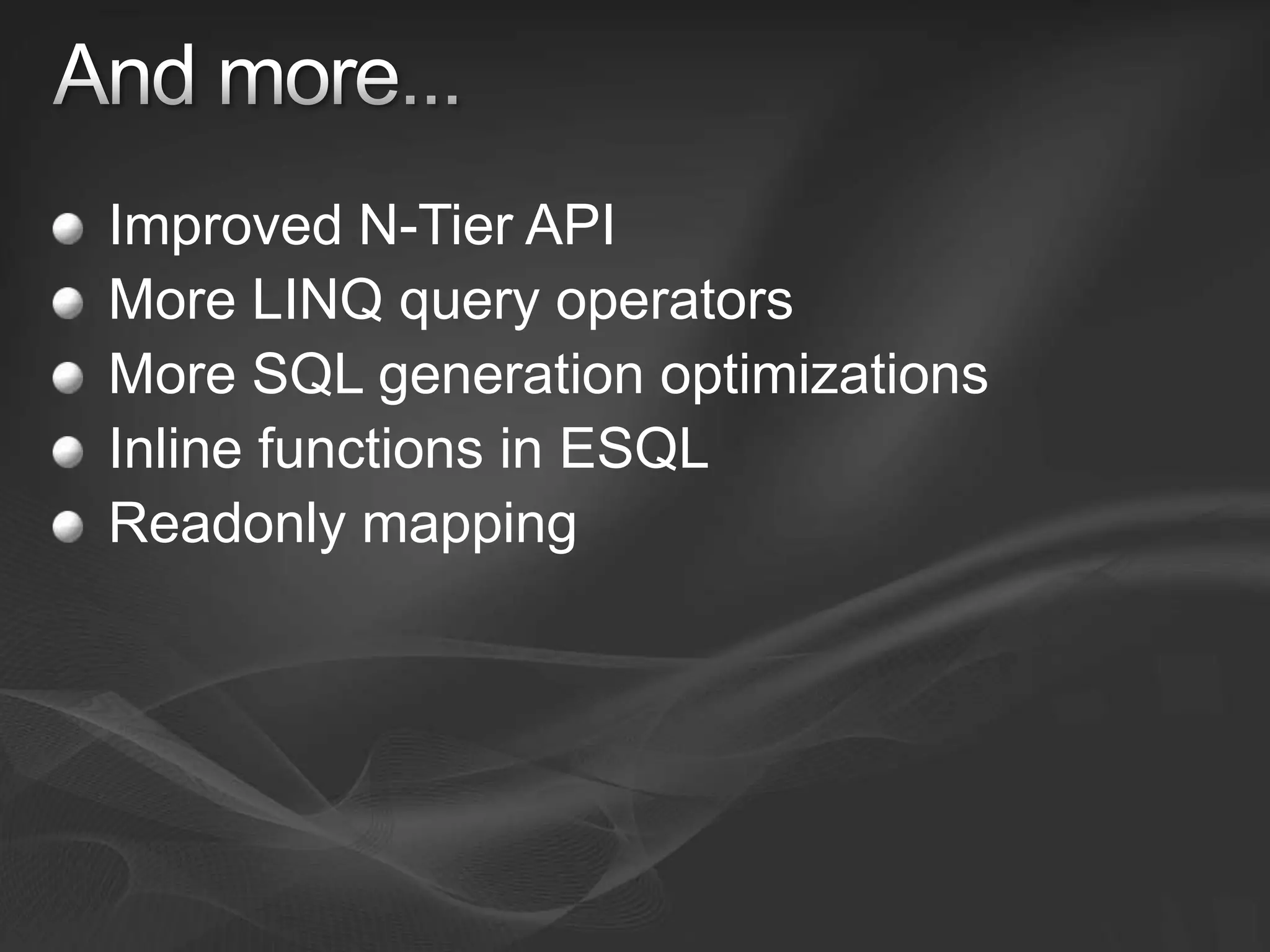 Entity Framework V1 and V2
