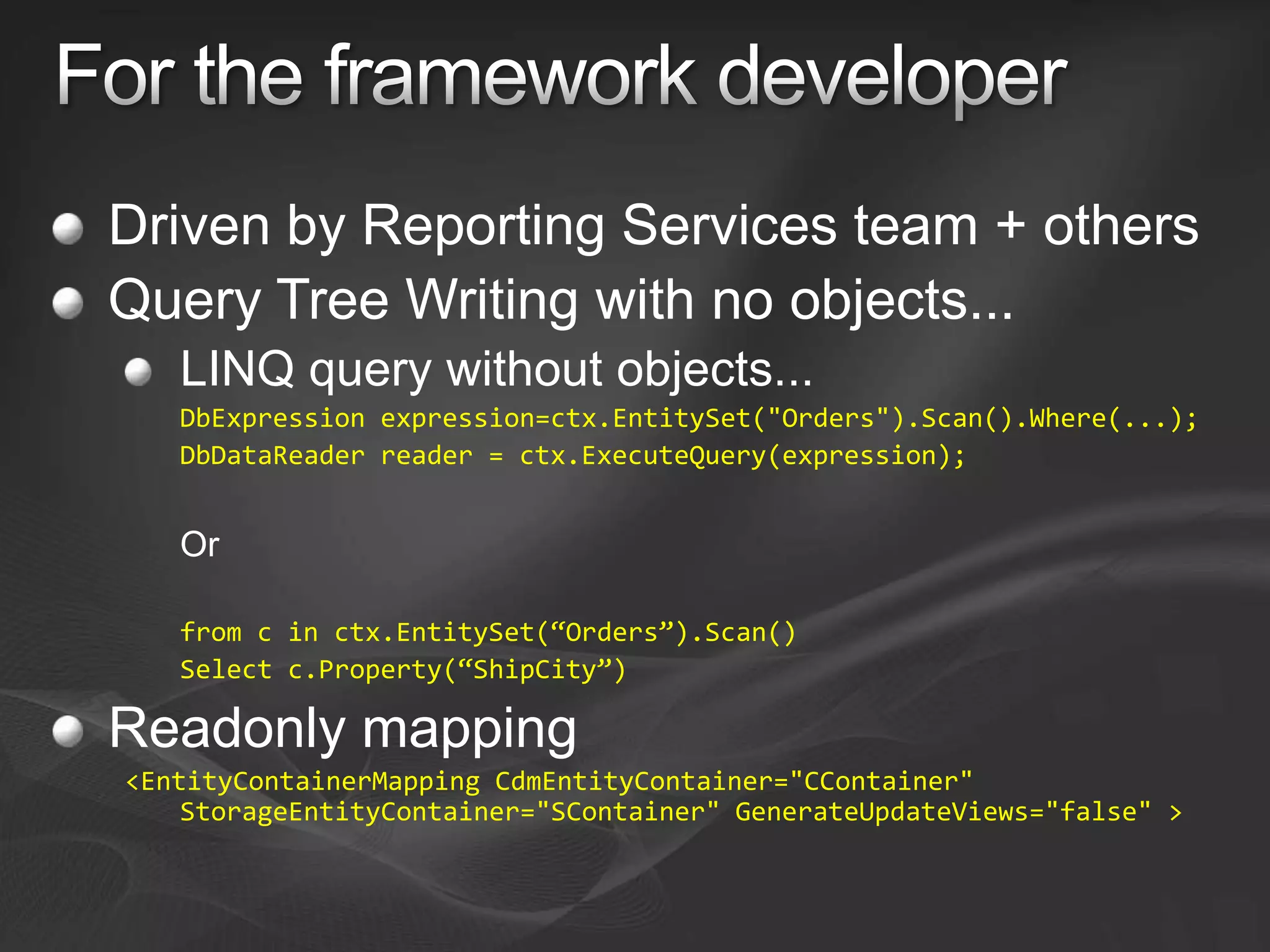Entity Framework V1 and V2