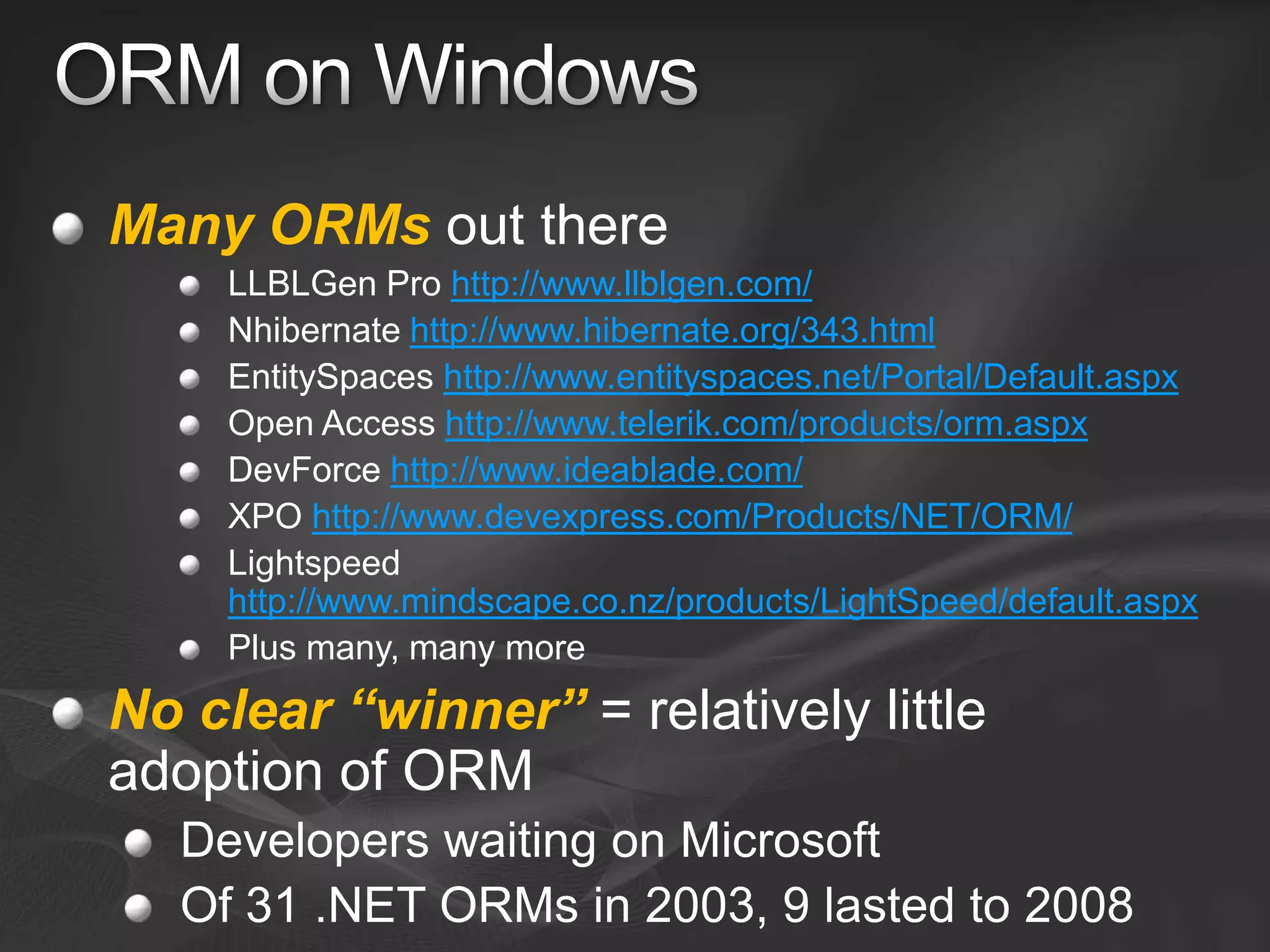 Entity Framework V1 and V2