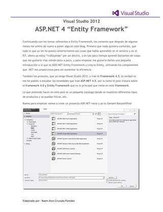 Entity Framework ó Linq SQL - Visual Studio 2012 | PDF
