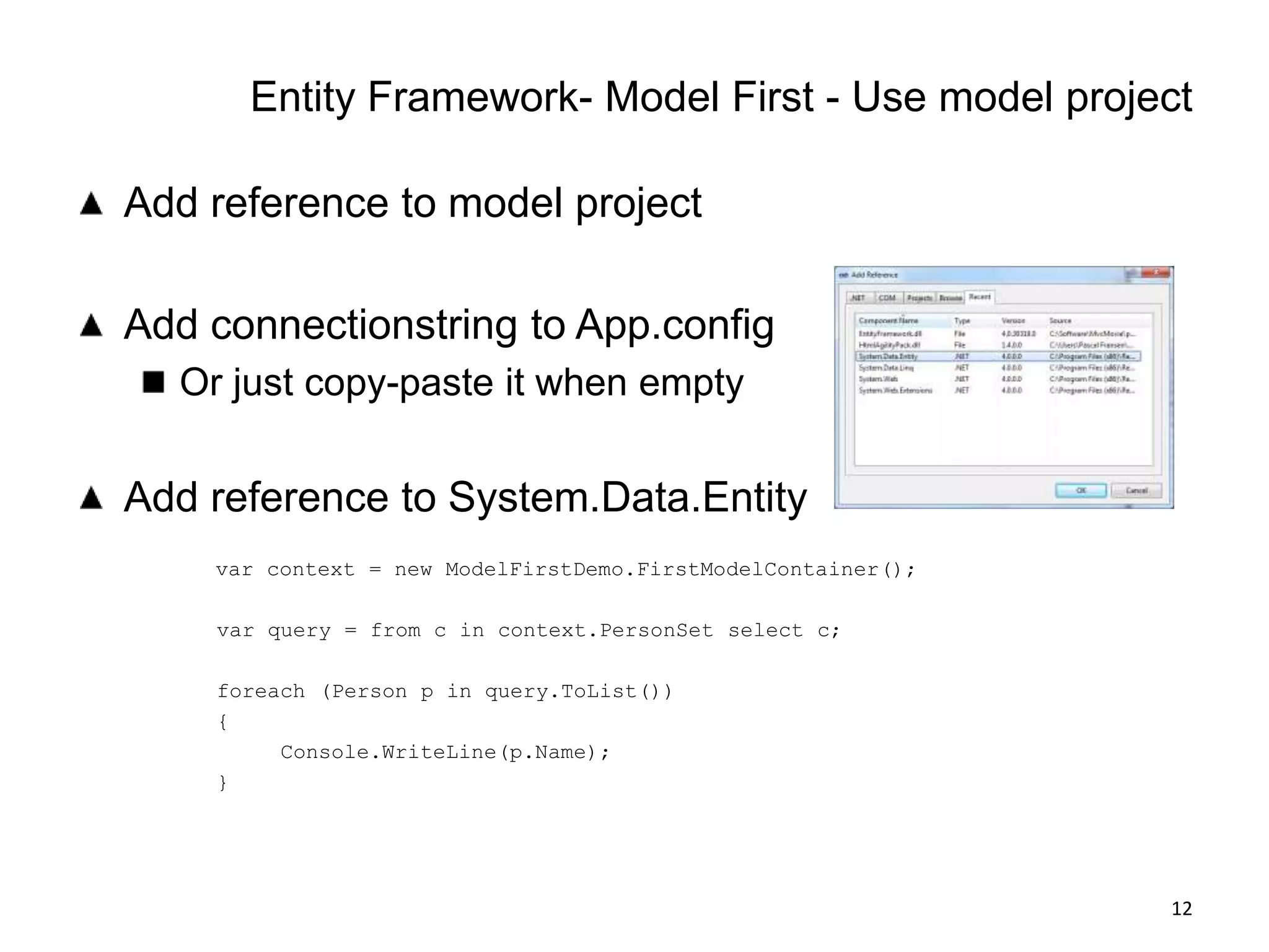 Demo : EF4/MVC3/razor