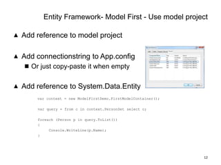Demo : EF4/MVC3/razor