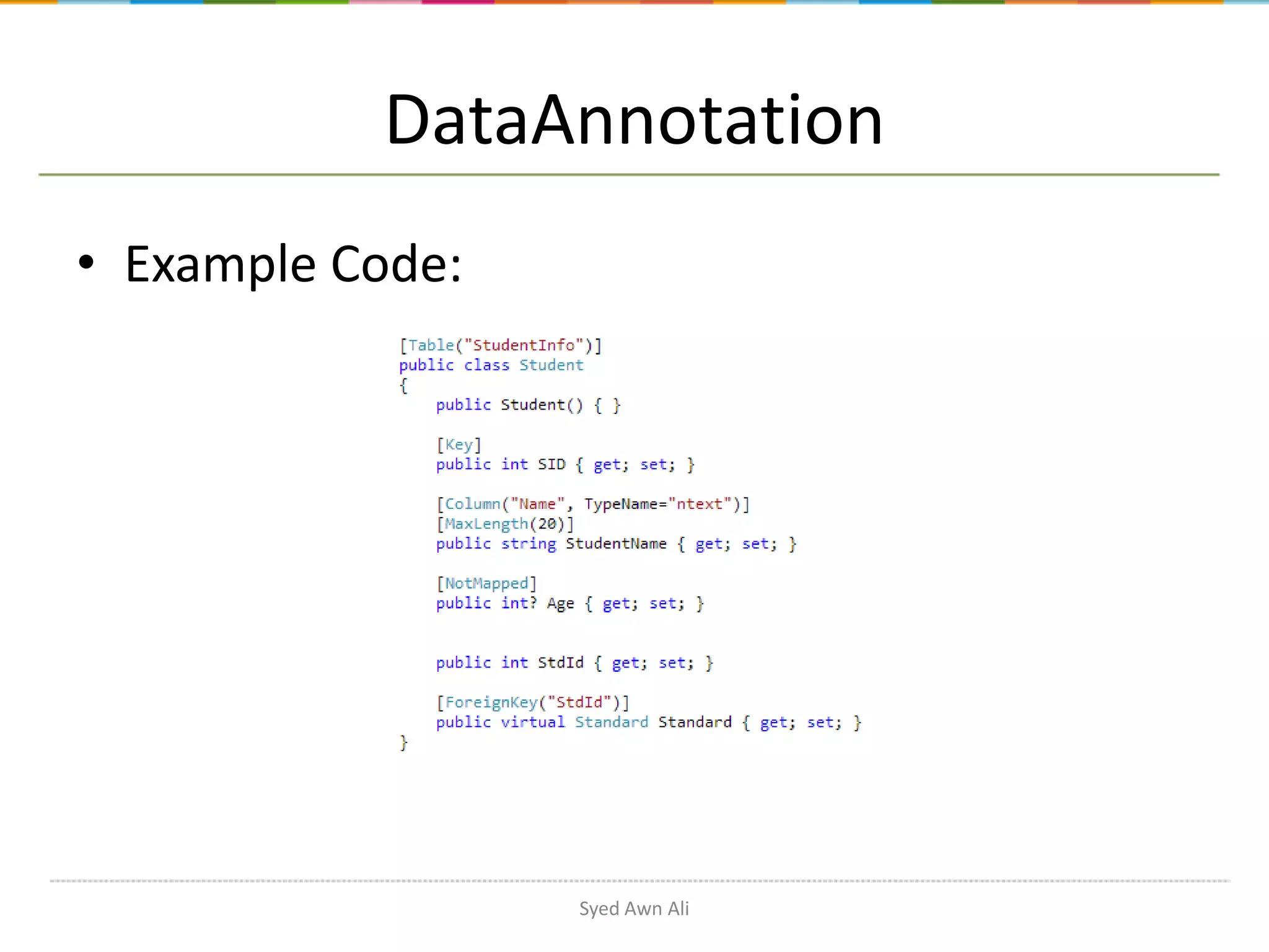DataAnnotation • Example Code: Syed Awn Ali 
