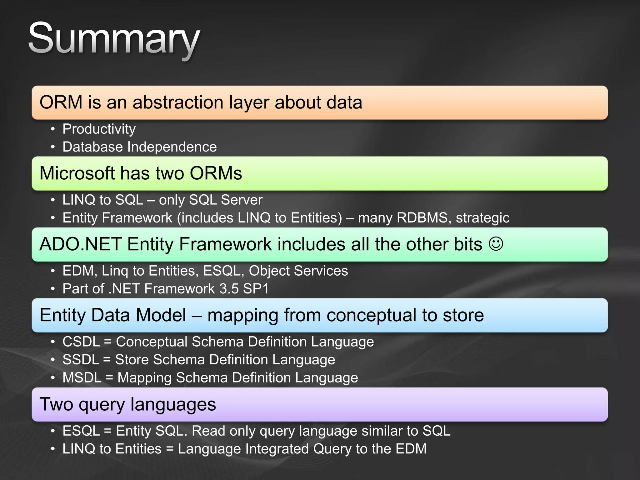 Entity Framework Overview