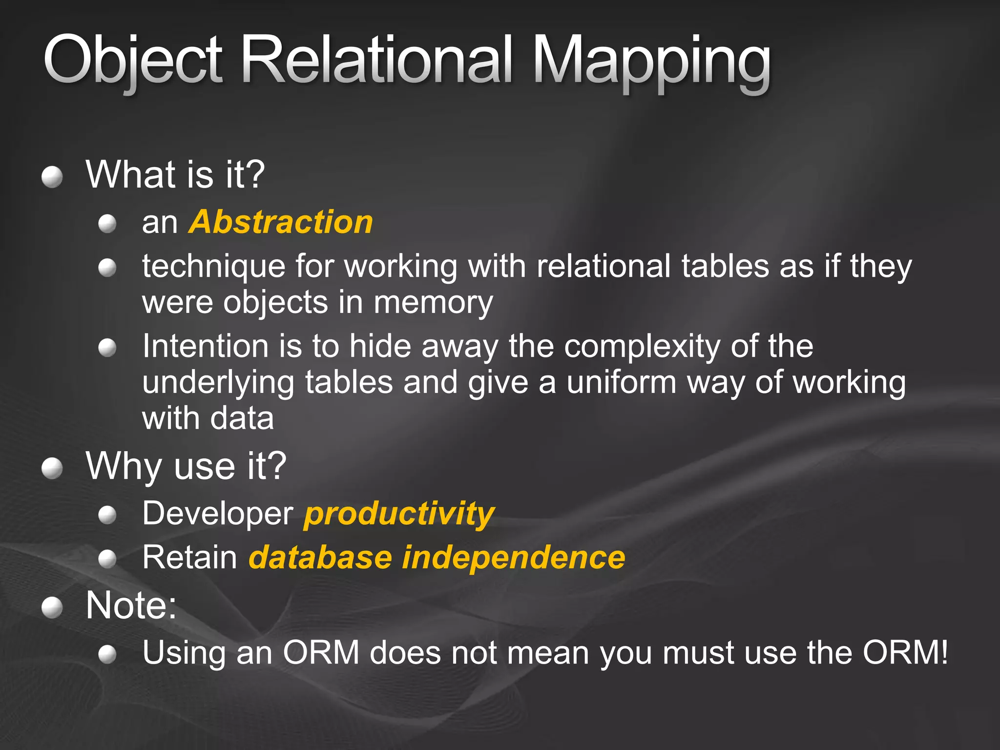 Entity Framework Overview
