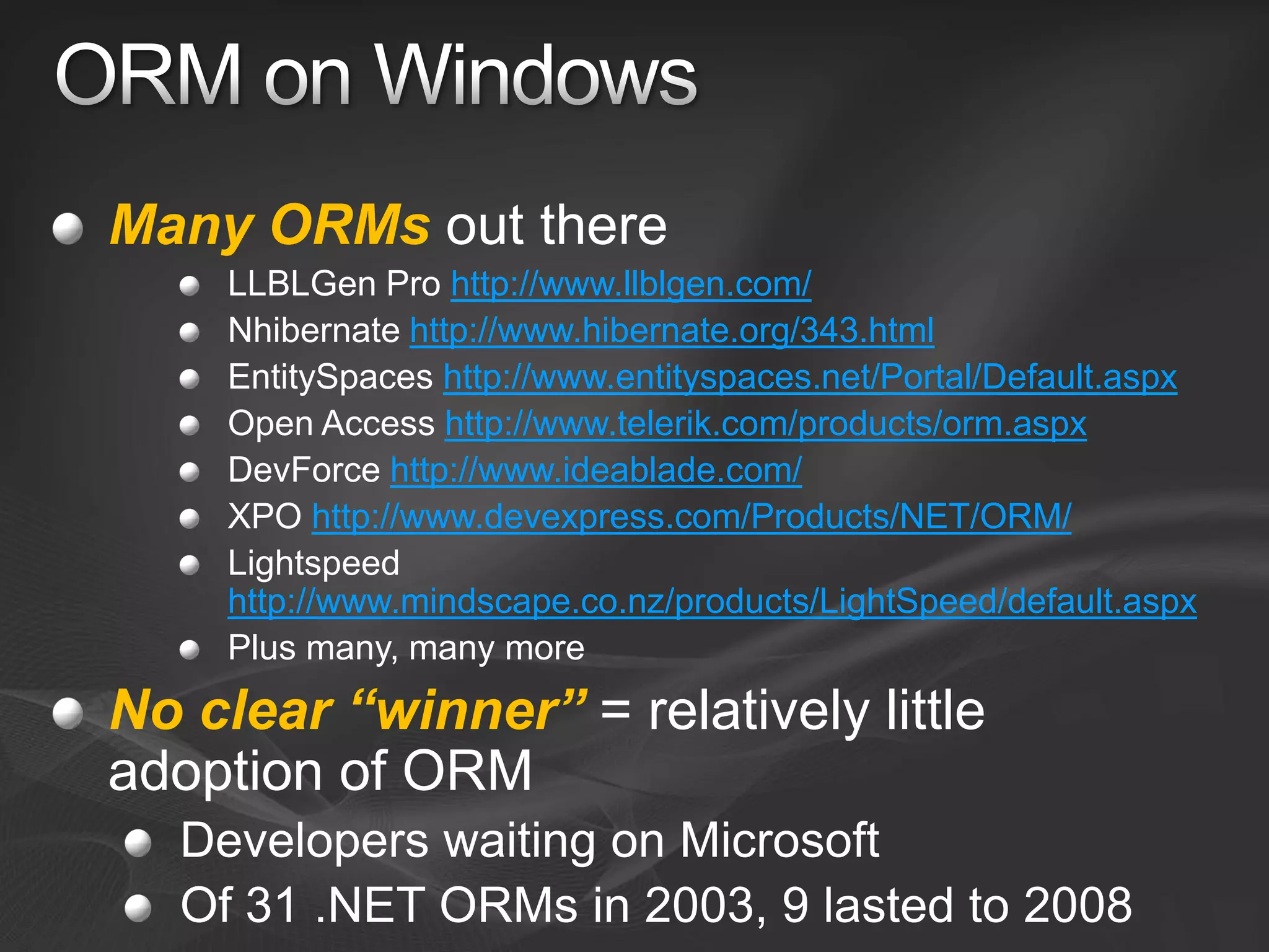 Entity Framework Overview
