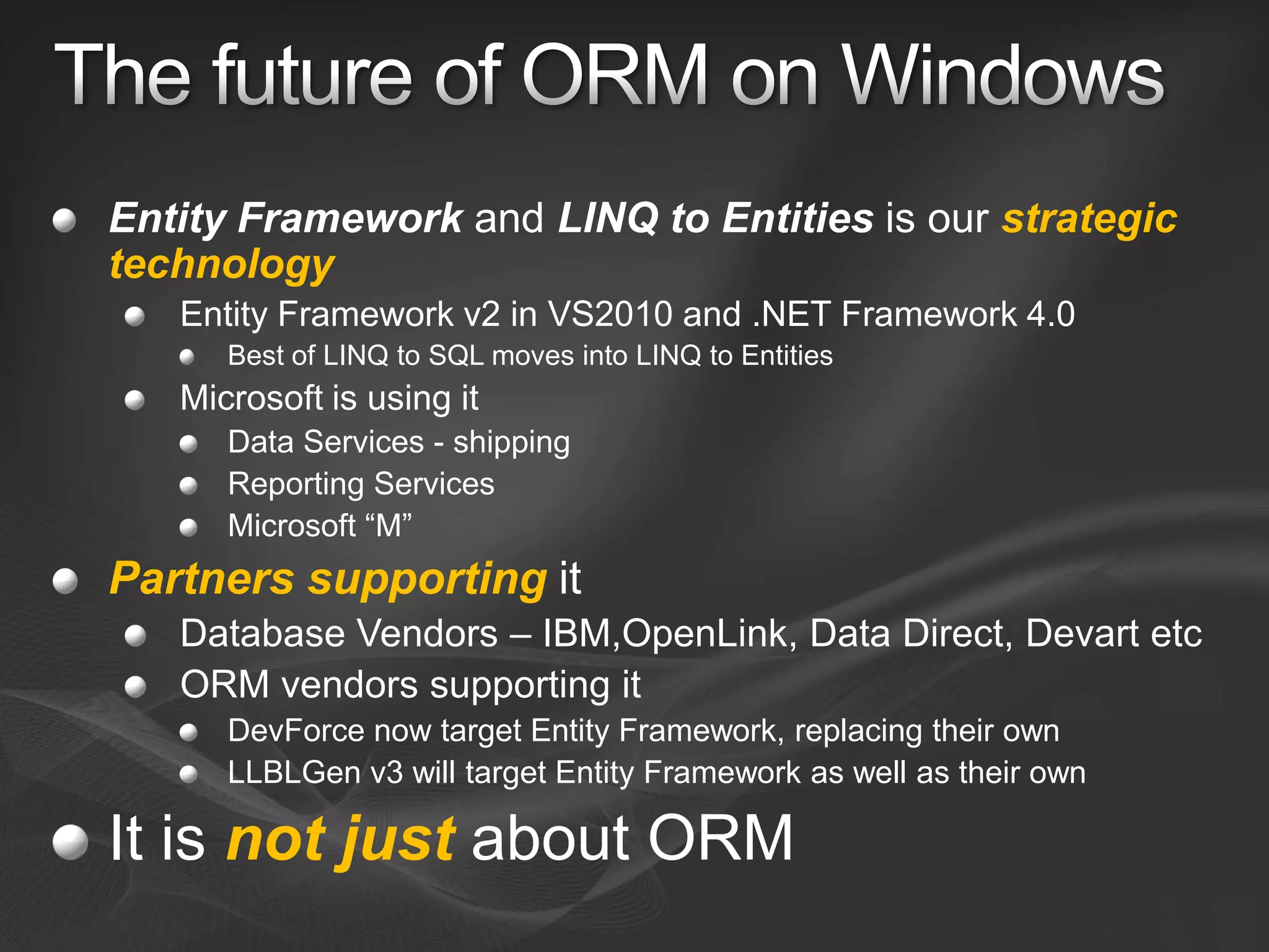 Entity Framework Overview