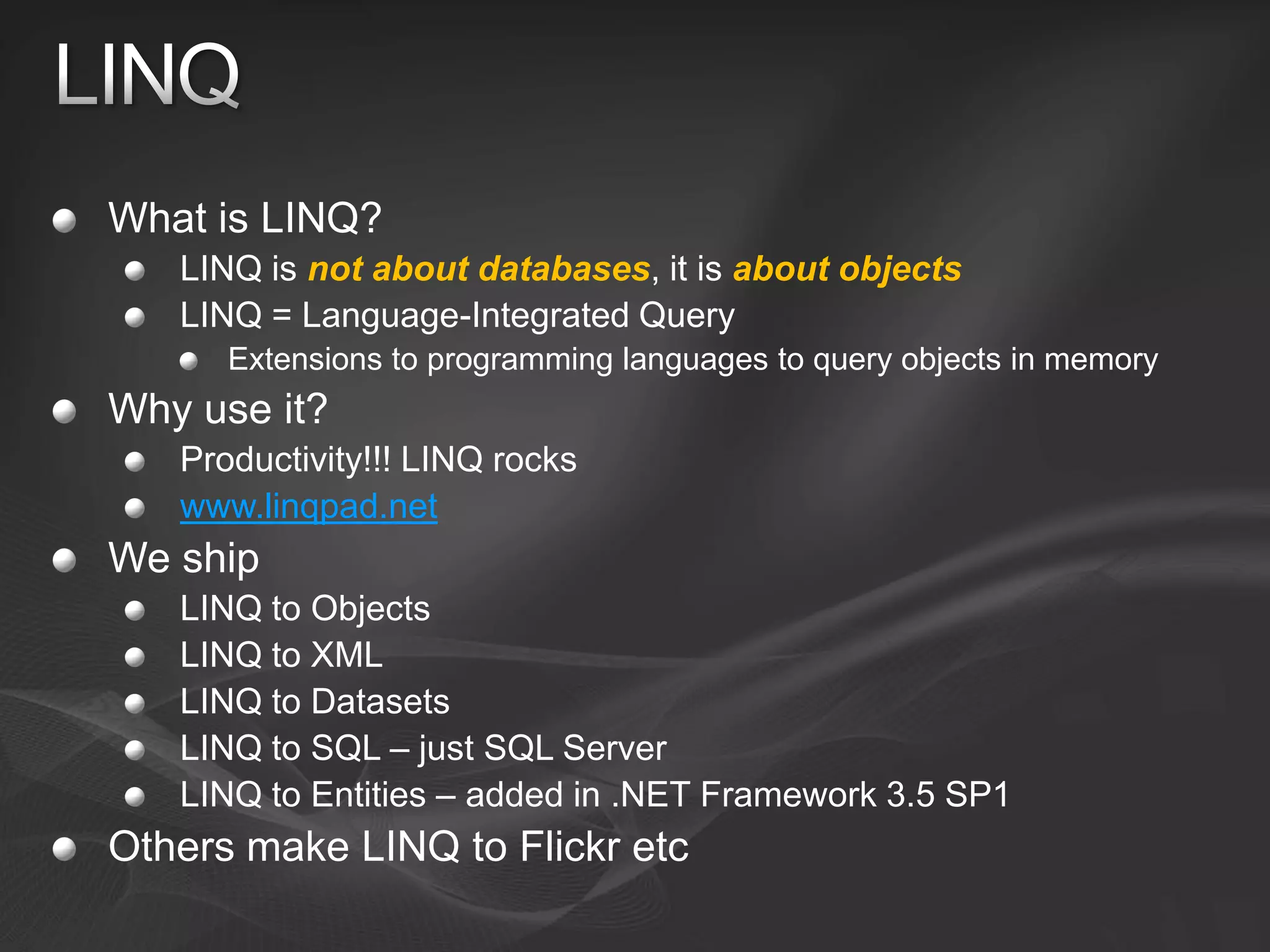 Entity Framework Overview
