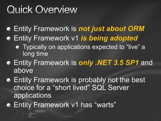 Entity Framework Overview