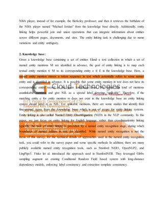 Entity linking with a knowledge base issues techniques and solutions | DOCX