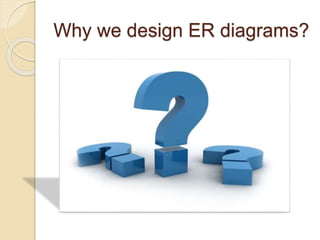 Why we design ER diagrams?
 