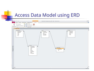 Part # 2
Access Data Model using ERD
4
 