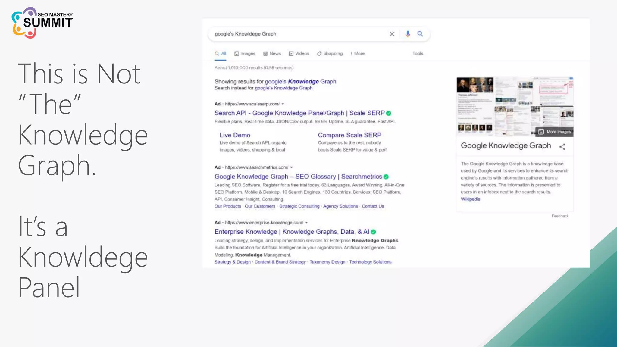This is Not
“The”
Knowledge
Graph.
It’s a
Knowldege
Panel
 