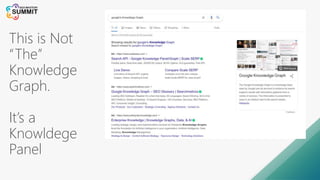 This is Not
“The”
Knowledge
Graph.
It’s a
Knowldege
Panel
 