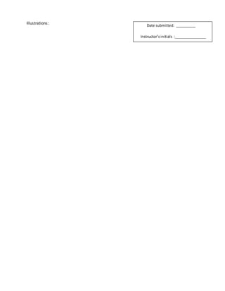Illustrations: 
Date submitted: __________ 
Instructor’s initials :________________ 
