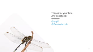 26
Thanks for your time!
Any questions?
@snyff
@PentesterLab
 